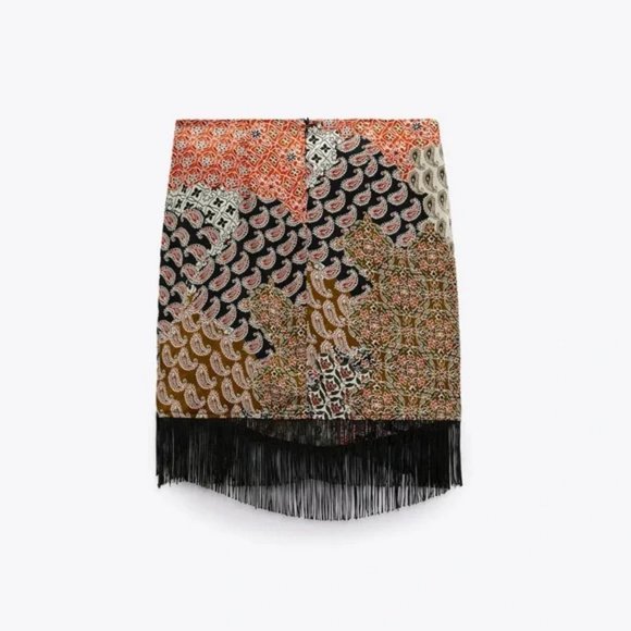 ZARA SARONG SKIRT FRINGING - Picture 4 of 7